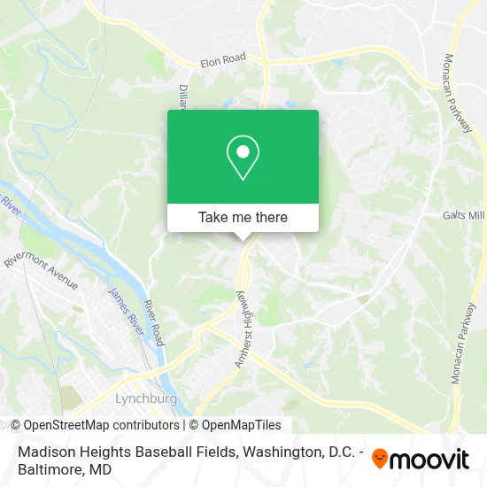 Madison Heights Baseball Fields map