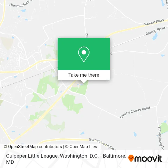 Culpeper Little League map