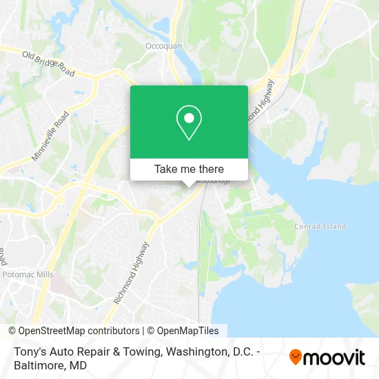 Tony's Auto Repair & Towing map