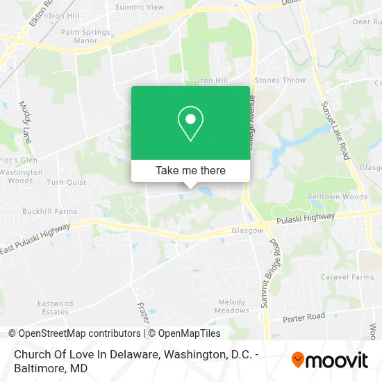 Church Of Love In Delaware map