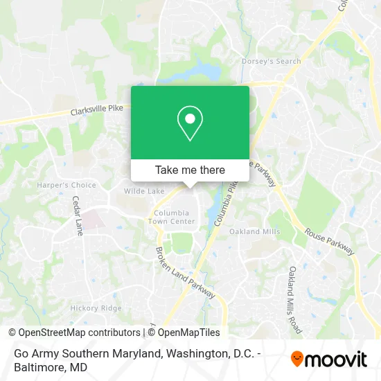 Go Army Southern Maryland map