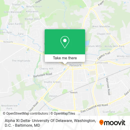 Alpha XI Delta- University Of Delaware map