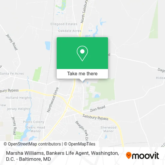 Marsha Williams, Bankers Life Agent map