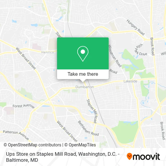 Ups Store on Staples Mill Road map