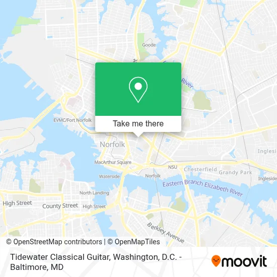 Tidewater Classical Guitar map