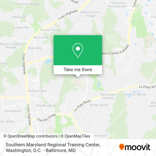 Southern Maryland Regional Training Center map