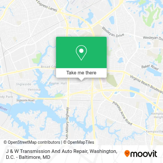 J & W Transmission And Auto Repair map