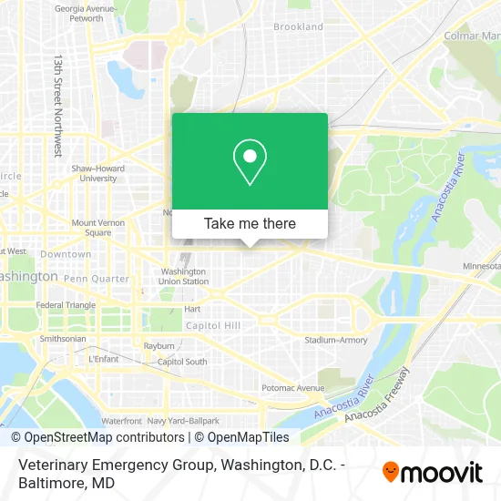Veterinary Emergency Group map