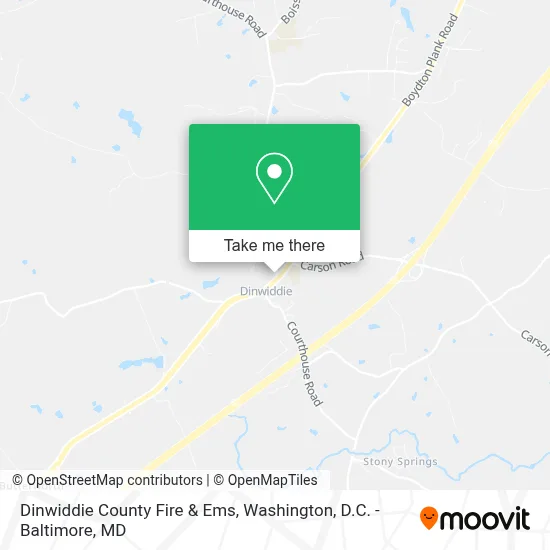 Dinwiddie County Fire & Ems map