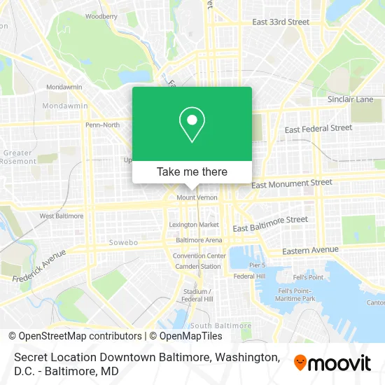 Secret Location Downtown Baltimore map