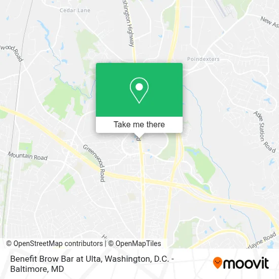 Benefit Brow Bar at Ulta map