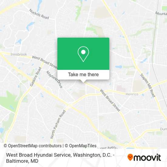 West Broad Hyundai Service map