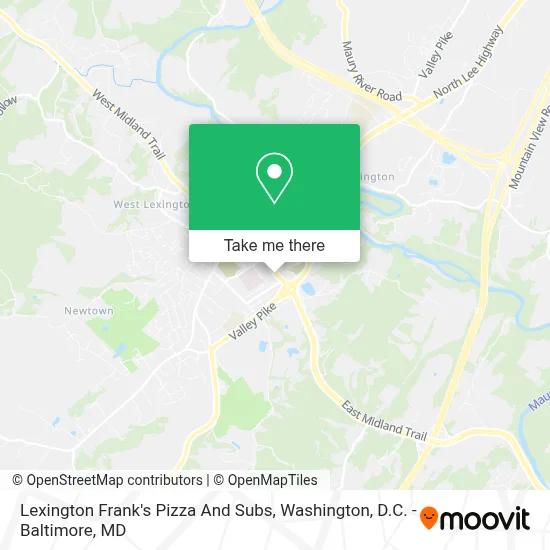 Lexington Frank's Pizza And Subs map