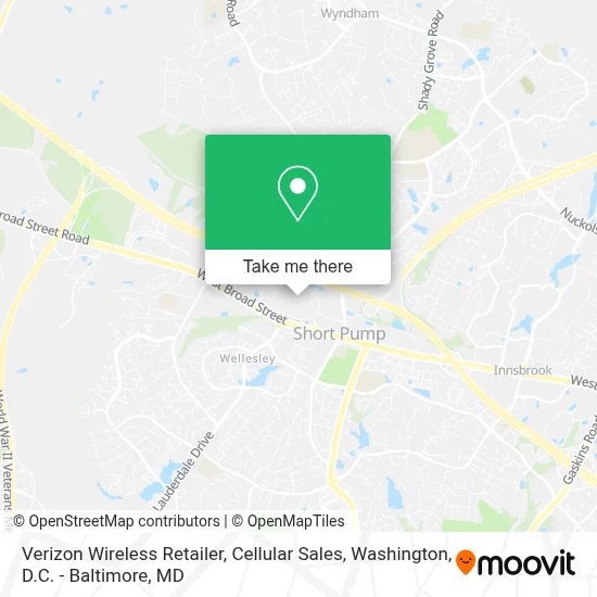Verizon Wireless Retailer, Cellular Sales map