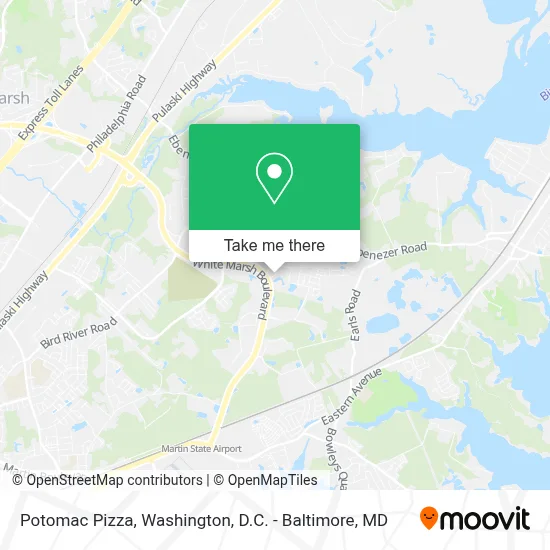 Potomac Pizza map
