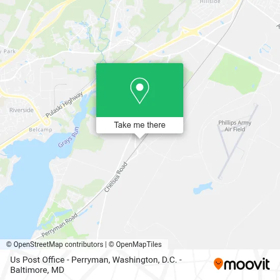 Us Post Office - Perryman map