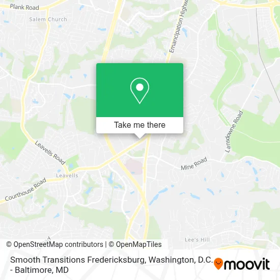 Smooth Transitions Fredericksburg map