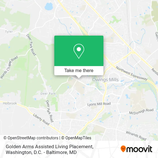 Golden Arms Assisted Living Placement map