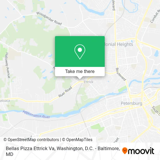 Bellas Pizza Ettrick Va map