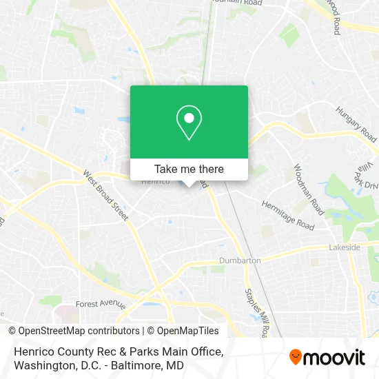 Henrico County Rec & Parks Main Office map