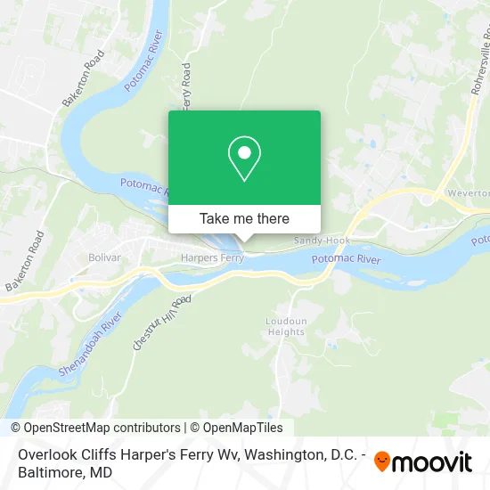 Overlook Cliffs Harper's Ferry Wv map