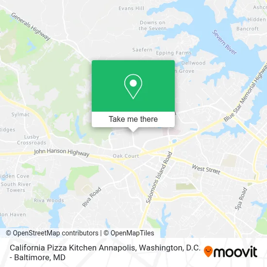 California Pizza Kitchen Annapolis map