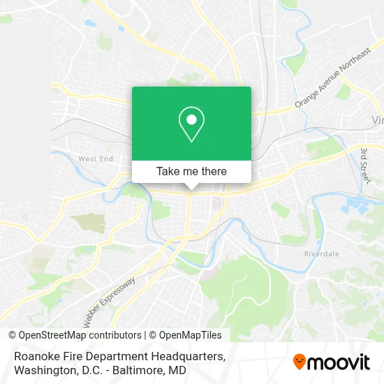 Roanoke Fire Department Headquarters map
