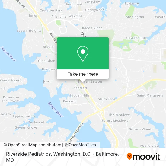 Riverside Pediatrics map