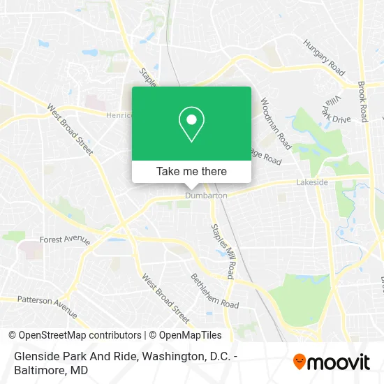 Glenside Park And Ride map