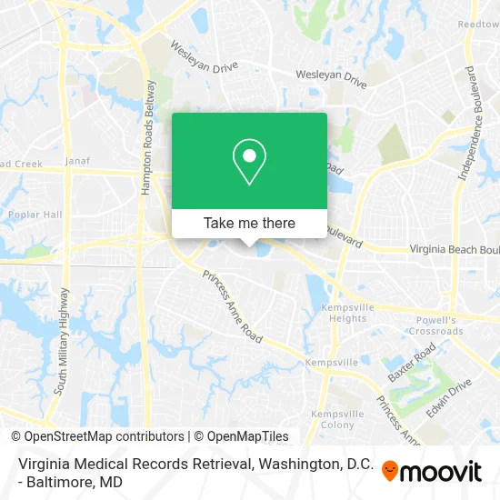 Virginia Medical Records Retrieval map