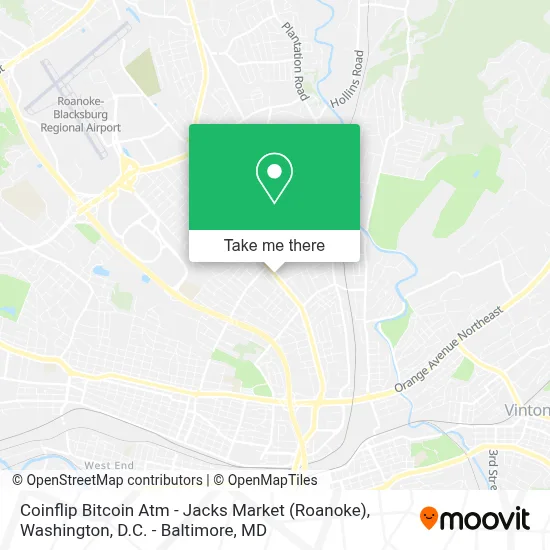 Coinflip Bitcoin Atm - Jacks Market (Roanoke) map