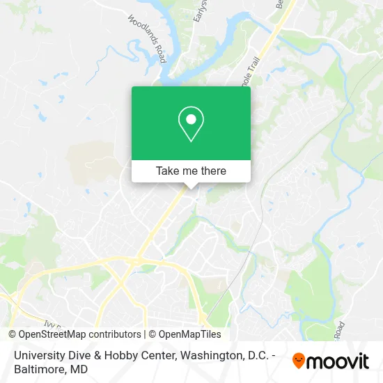 University Dive & Hobby Center map