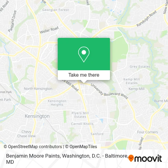 Benjamin Moore Paints map