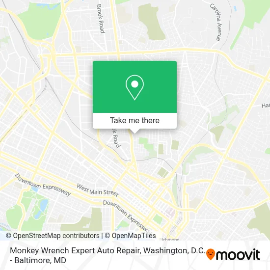 Monkey Wrench Expert Auto Repair map