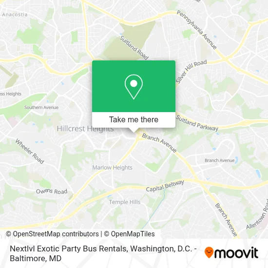 Nextlvl Exotic Party Bus Rentals map