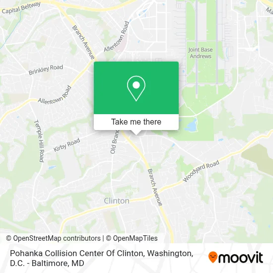 Pohanka Collision Center Of Clinton map