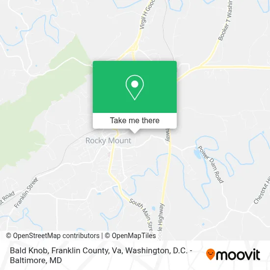 Bald Knob, Franklin County, Va map