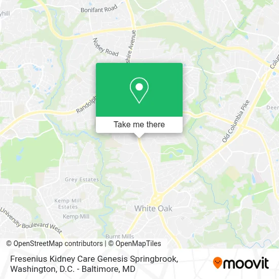 Fresenius Kidney Care Genesis Springbrook map