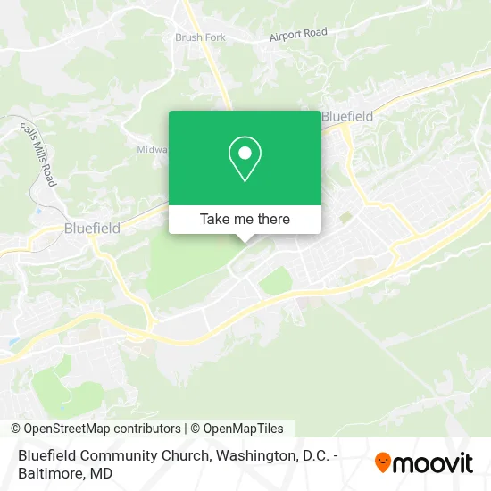 Bluefield Community Church map