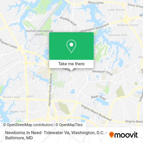 Newborns In Need- Tidewater Va map