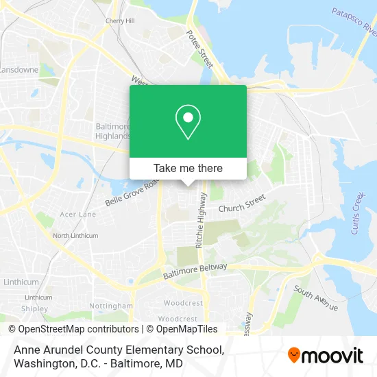 Anne Arundel County Elementary School map