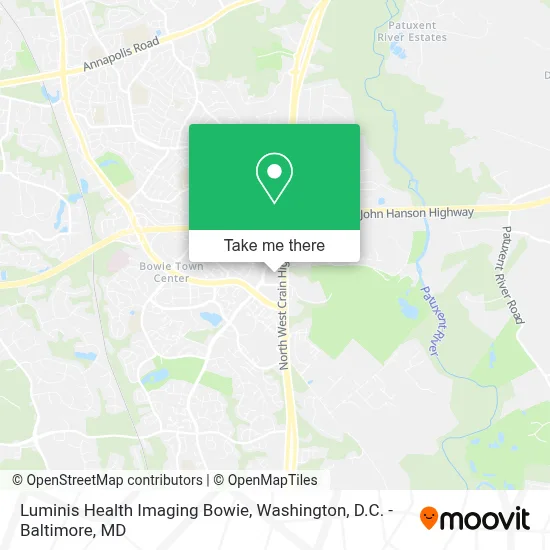 Luminis Health Imaging Bowie map