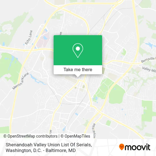Shenandoah Valley Union List Of Serials map