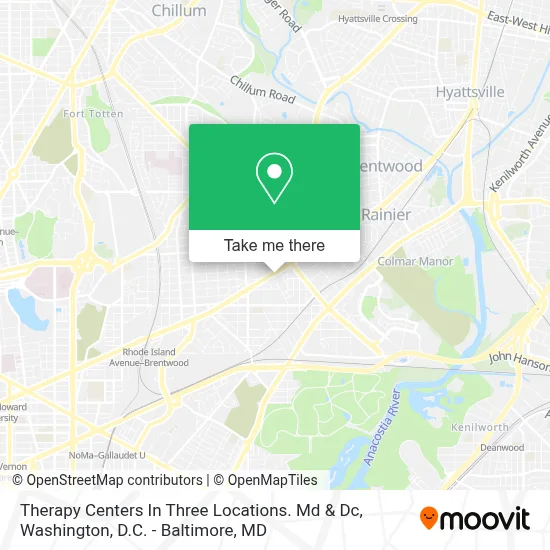 Therapy Centers In Three Locations.  Md & Dc map