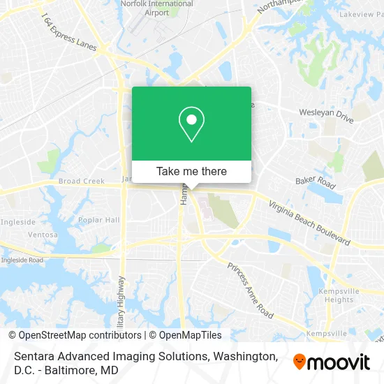 Sentara Advanced Imaging Solutions map
