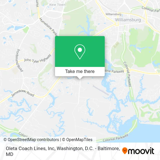 Oleta Coach Lines, Inc map