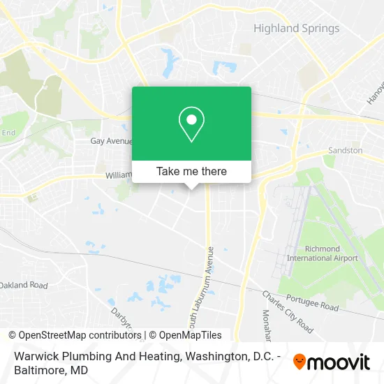 Warwick Plumbing And Heating map