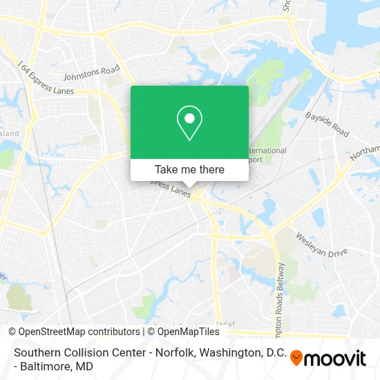 Southern Collision Center - Norfolk map
