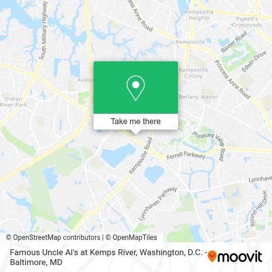 Famous Uncle Al's at Kemps River map