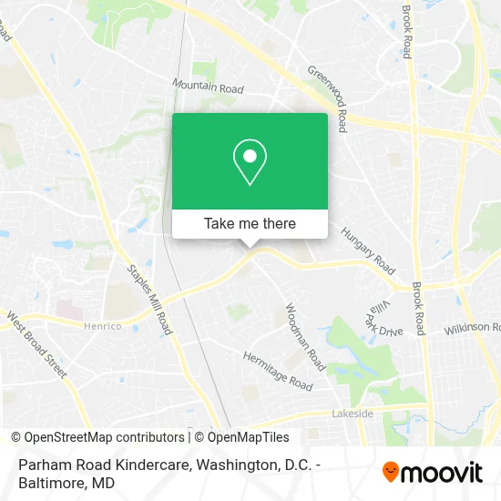 Parham Road Kindercare map